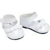 Kids Teamson Sophia's Faux Leather Dress Shoes with Ankle Straps and Rosettes for 18" Dolls, White
