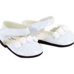 Kids Teamson Sophia's Faux Leather Dress Shoes with Ankle Straps and Rosettes for 18