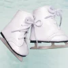 Kids Teamson Sophia's Faux Leather Ice Skates with Faux Metal Blades for 18" Dolls, White