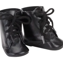 Kids Teamson Sophia's Faux Leather Lace Up Ankle Boots for 18" Dolls, Black