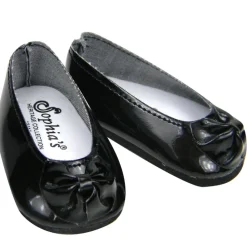 Kids Teamson Sophia's Faux Patent Leather Dress Shoes for 18" Dolls, Black