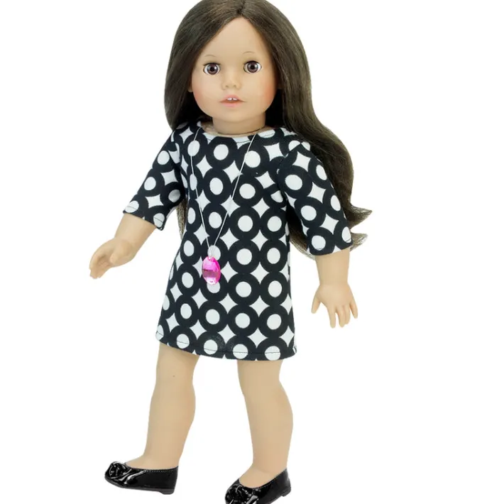 Kids Teamson Sophia's Faux Patent Leather Dress Shoes for 18" Dolls, Black