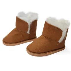 Kids Teamson Sophia’s Faux Suede Ewe Boots with Fleece Lining for 18” Dolls, Cognac Brown