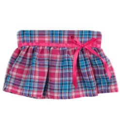 Kids Teamson Sophia's Flared-Sleeved Shirt & Pleated Plaid Skirt for 18" Dolls, White/Hot Pink/Blue- FINAL SALE