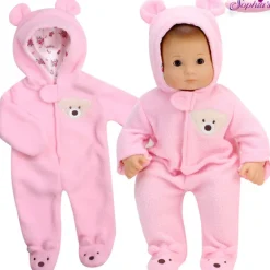 Kids Teamson Sophia's Fleece Bear Hooded Snowsuit and Mittens for 15