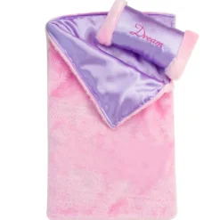 Kids Teamson Sophia's Fur/Satin Sleeping Bag and DREAM Pillow for 18" Dolls, Pink/Purple- FINAL SALE