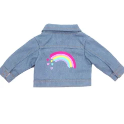 Kids Teamson Sophia's Jean Jacket with Rainbow Graphic for 18