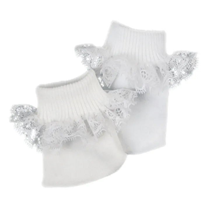 Kids Teamson Sophia's Lace Trim Ankle Socks for 15" or 18'' Dolls, White