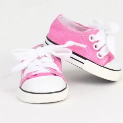 Kids Teamson Sophia's Light Pink Canvas Sneaker Shoe with Laces for 18" Dolls -FINAL SALE