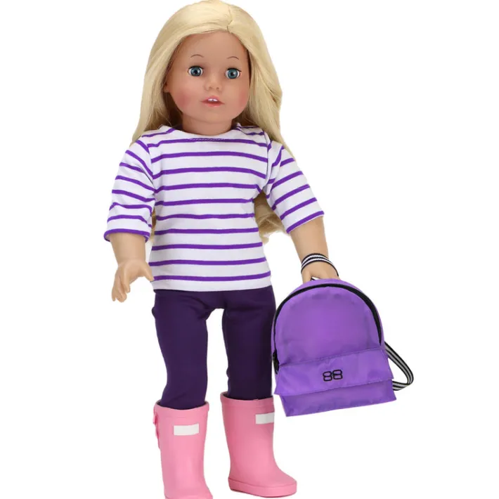 Kids Teamson Sophia's Nylon Backpack for 18" Dolls, Purple/Black