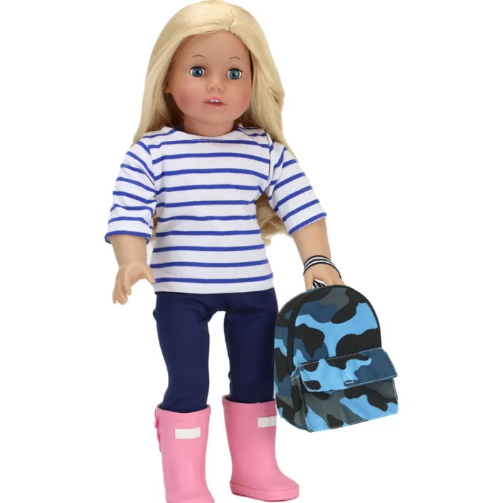 Kids Teamson Sophia's Nylon Camoflage Backpack for 18" Dolls, Blue