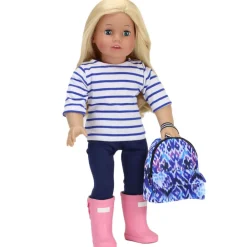 Kids Teamson Sophia's Nylon Ikat Print Backpack for 18" Dolls, Blue/Purple