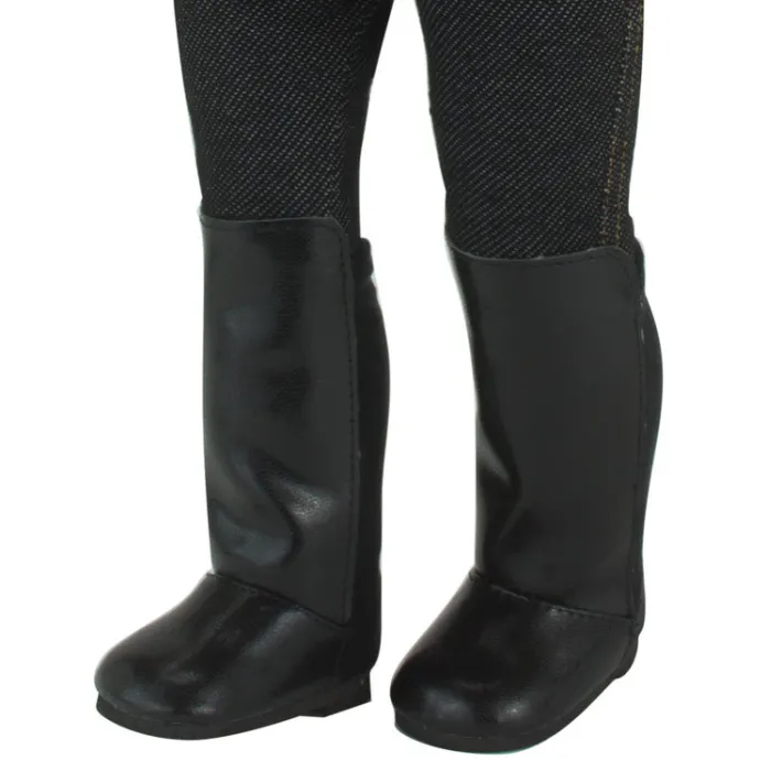 Kids Teamson Sophia's Over-the-Knee Faux Leather Boots for 18" Dolls, Black- FINAL SALE