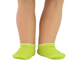 Kids Teamson Sophia's Pair of Ankle Socks for 18" Dolls, Lime Green- FINAL SALE