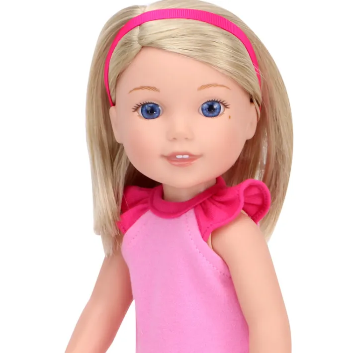 Kids Teamson Sophia's Pajama Set with Slippers for 14.5" Dolls, Pink/Black