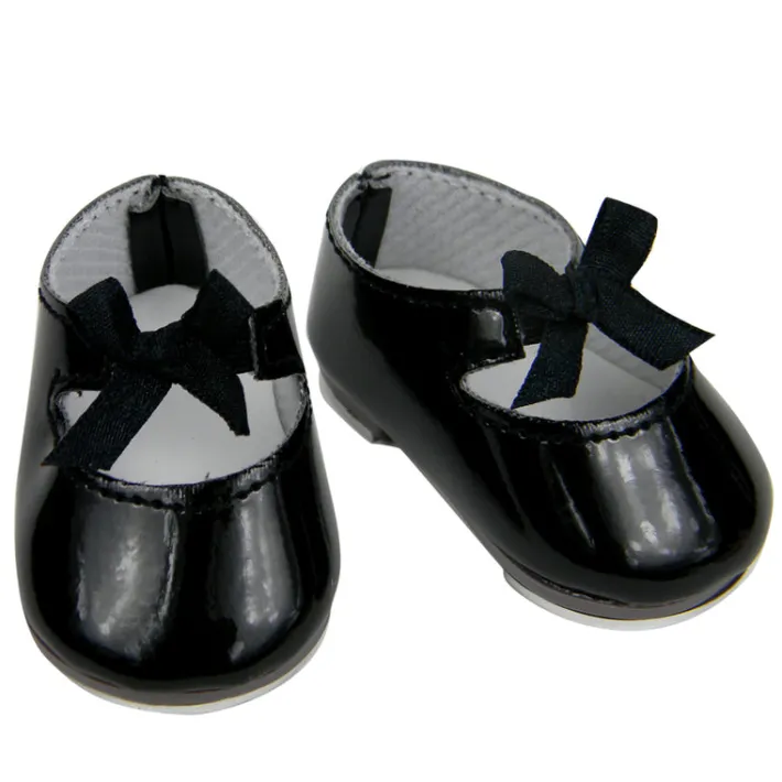 Kids Teamson Sophia's Patent Leather Mary Jane Style Tap Shoes with Bow for 18" Dolls, Black- FINAL SALE