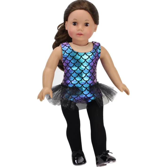Kids Teamson Sophia's Patent Leather Mary Jane Style Tap Shoes with Bow for 18" Dolls, Black- FINAL SALE