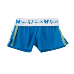 Kids Teamson Sophia's Peace Sign Tee & Sports Shorts with Elastic Waistband for 18" Dolls, White/Blue- FINAL SALE