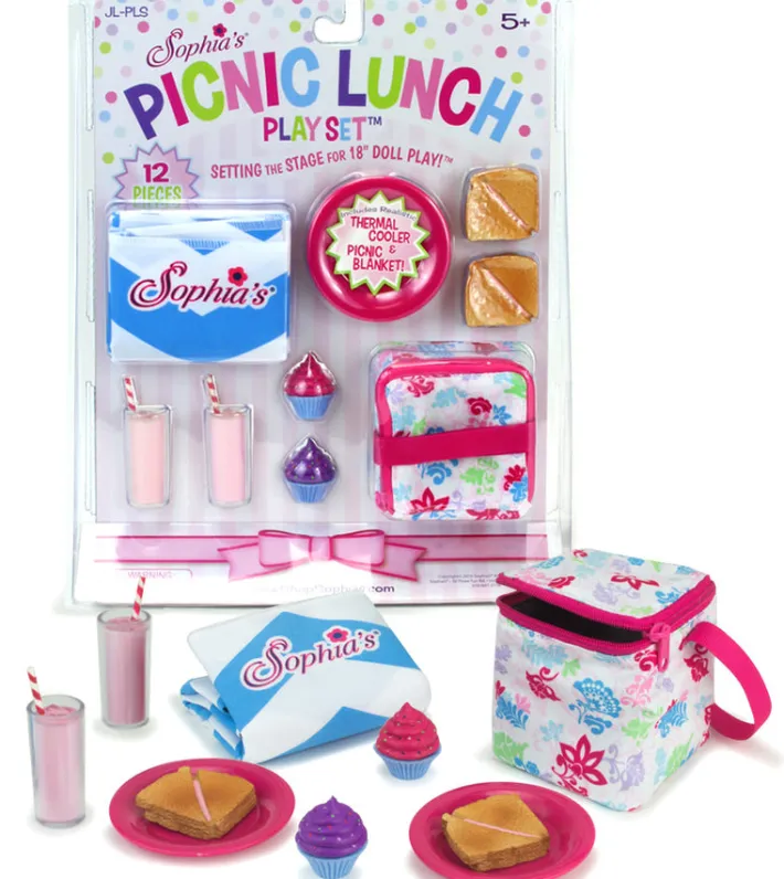 Kids Teamson Sophia’s Picnic Lunch Set with Food and Cooler for 18" Dolls