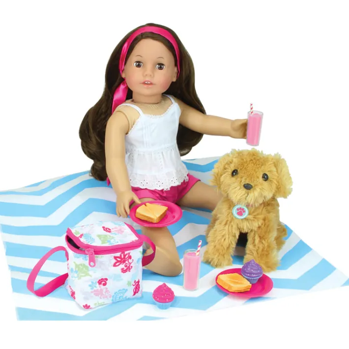 Kids Teamson Sophia’s Picnic Lunch Set with Food and Cooler for 18" Dolls