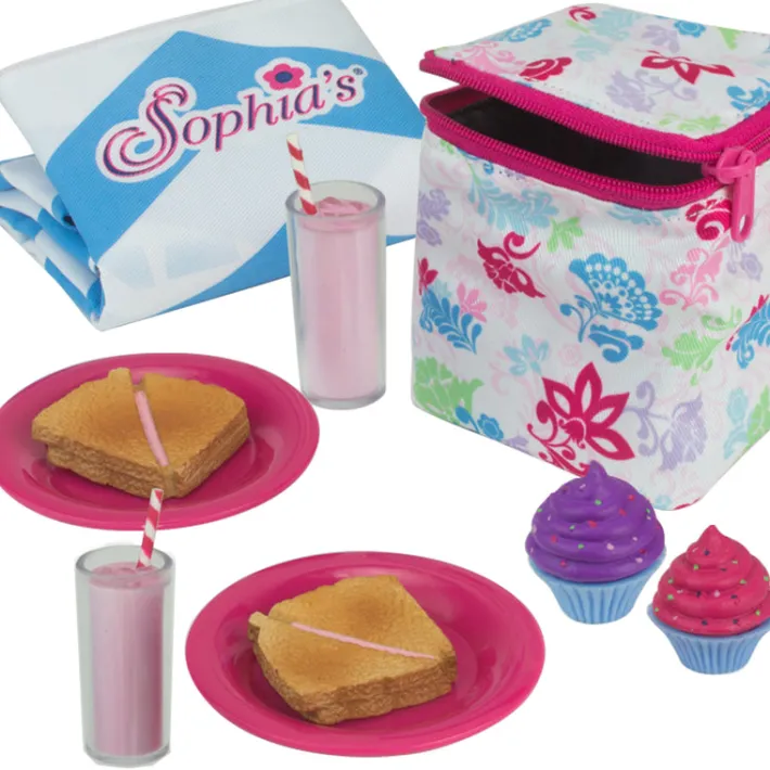 Kids Teamson Sophia’s Picnic Lunch Set with Food and Cooler for 18" Dolls