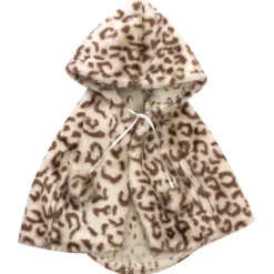 Kids Teamson Sophia's 3-Piece Animal Print Faux Fur Cape and Matching Boots with Hot Pink Leggings for 18
