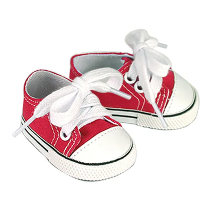 Kids Teamson Sophia's 4-Piece Cheerleading Uniform with Pom Poms and Tennis Shoes for 18" Dolls, White/Red