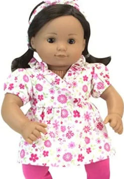 Kids Teamson Sophia's 8-Piece Flower Tunic and Legging Outfits for 15" Baby Dolls, Multi