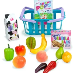 Kids Teamson Sophia's 14-Piece Grocery Basket Food Set for 18'' Dolls, Multi- FINAL SALE