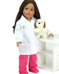 Kids Teamson Sophia's 6-Piece Medical Uniform with Scrubs, Lab Jacket, Face Mask, Hair Cover and Booties for 18