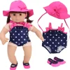 Kids Teamson Sophia's 3-Piece Polka Dot Bathing Suit Set for 15'' Baby Dolls, Navy/Pink