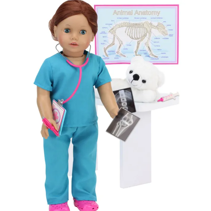 Kids Teamson Sophia's 11-Piece Smithsonian Veterinarian Set for 18" Dolls, Multi- FINAL SALE