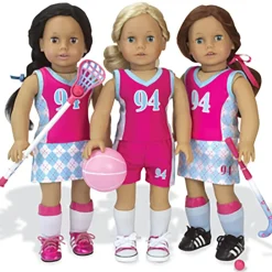 Kids Teamson Sophia's 6-Piece Sports Playset with Lacrosse, Field Hockey, Basketball Equipment for 18
