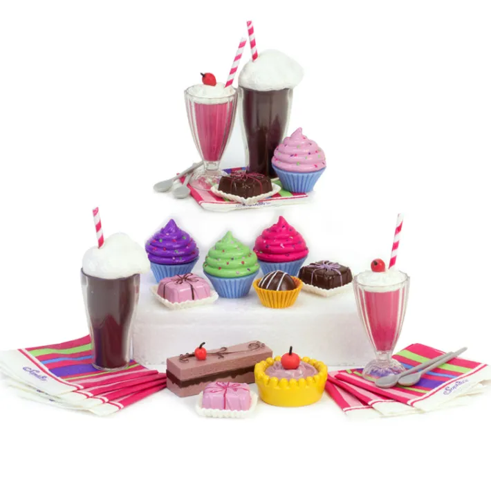 Kids Teamson Sophia’s 27-Piece Sweets & Soda Fountain Accessories Set for 18" Dolls, Multi