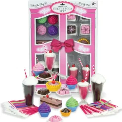 Kids Teamson Sophia’s 27-Piece Sweets & Soda Fountain Accessories Set for 18" Dolls, Multi