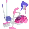 Kids Teamson Sophia's 5-Piece Vacuum Cleaner Set with Brooms and Dustpans for 18" Dolls, Pink/Purple
