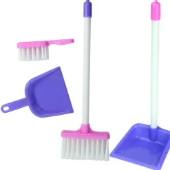 Kids Teamson Sophia's 5-Piece Vacuum Cleaner Set with Brooms and Dustpans for 18" Dolls, Pink/Purple