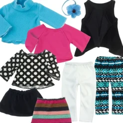 Kids Teamson Sophia's 9-Piece Winter Clothing Set for 18" Dolls, Blue/Black