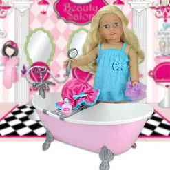 Kids Teamson Sophia’s Pink Bathtub and Shower Accessories Set for 18