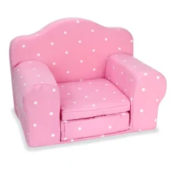 Kids Teamson Sophia's Plush Pink/White Polka Dot Pull-Out Chair Bed for 18'' Dolls
