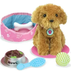 Kids Teamson Sophia's Plush Puppy and Accessories Set for 18" Dolls, Multi- FINAL SALE