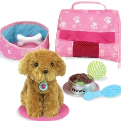 Kids Teamson Sophia’s Plush Puppy with Carrier and Accessories for 18" Dolls