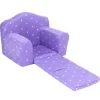Kids Teamson Sophia's Plush Purple/White Polka Dot Pull-Out Chair Bed for 18'' Dolls