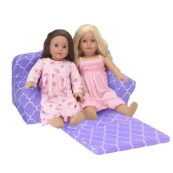 Kids Teamson Sophia’s Plush Purple/White Moroccan Print Pull-Out Sofa/Bed Sized for 18" Dolls