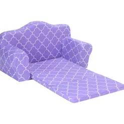Kids Teamson Sophia’s Plush Purple/White Moroccan Print Pull-Out Sofa/Bed Sized for 18