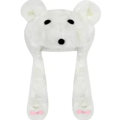 Kids Teamson Sophia’s Polar Bear Faux Fur Hat with Hand-Warming Pockets for 18” Dolls, White