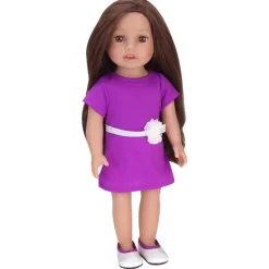 Kids Teamson Sophia's Posable 18" All Vinyl Brunette Hair Dolls "Miley" with Brown Eyes