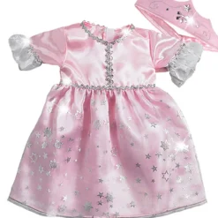 Kids Teamson Sophia’s Princess Dress & Matching Crown Costume Set for 15” Baby Dolls, Light Pink - FINAL SALE
