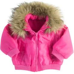 Kids Teamson Sophia's Puffy Jacket with Faux Fur Trim for 18" Dolls, Hot Pink