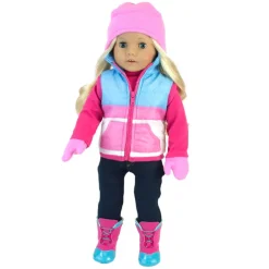 Kids Teamson Sophia’s Puffy Vest, Mittens, Hat and Inflatable Inner Tube for 18